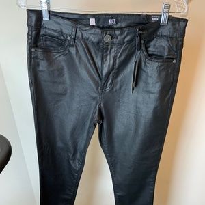 Kut from the Cloth Donna black coated faux leather high rise skinny jeans